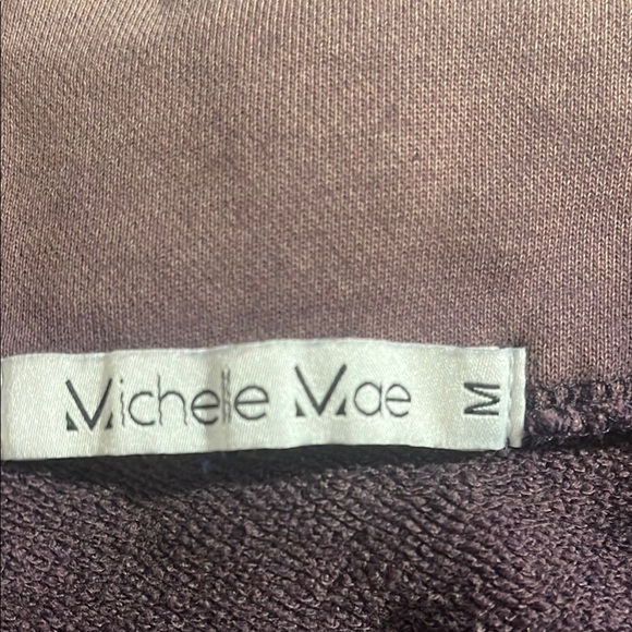 Michelle Mae Brown Zip-Up Jacket Knit kangaroo pockets Sz M - Picture 2 of 10